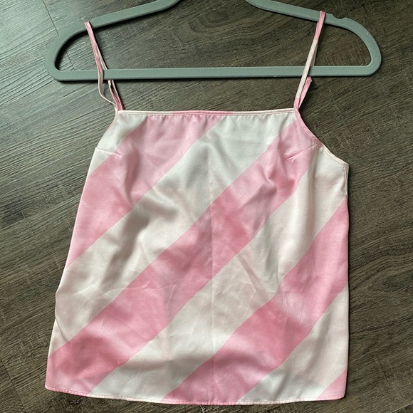 Victoria secret striped pink cami tank top m adj - Picture 2 of 8